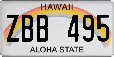 HI license plate ZBB495