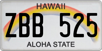 HI license plate ZBB525