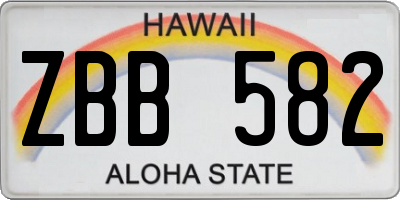 HI license plate ZBB582