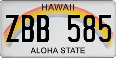 HI license plate ZBB585