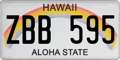 HI license plate ZBB595