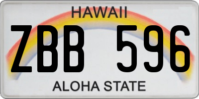 HI license plate ZBB596