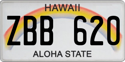 HI license plate ZBB620