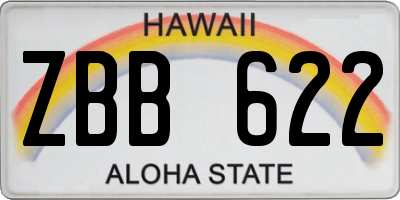 HI license plate ZBB622