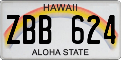 HI license plate ZBB624