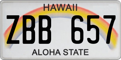 HI license plate ZBB657