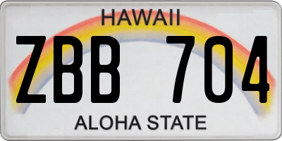 HI license plate ZBB704