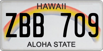 HI license plate ZBB709