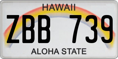 HI license plate ZBB739