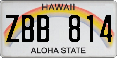HI license plate ZBB814
