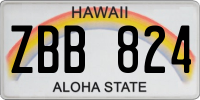 HI license plate ZBB824