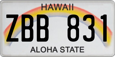 HI license plate ZBB831