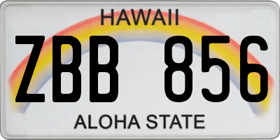 HI license plate ZBB856