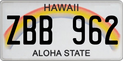 HI license plate ZBB962