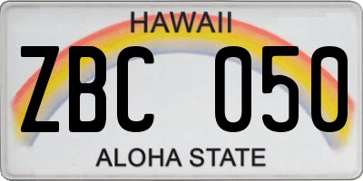 HI license plate ZBC050