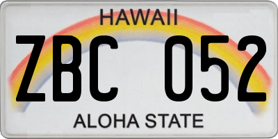 HI license plate ZBC052
