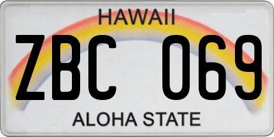 HI license plate ZBC069