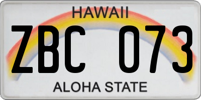 HI license plate ZBC073