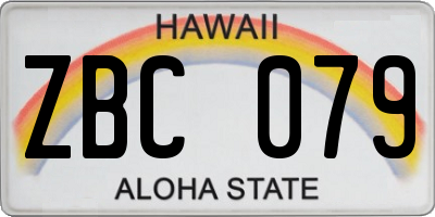 HI license plate ZBC079