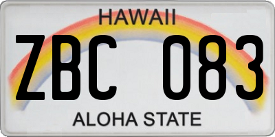 HI license plate ZBC083