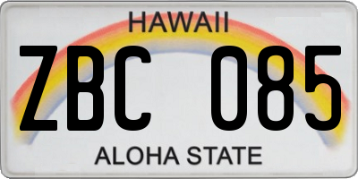 HI license plate ZBC085