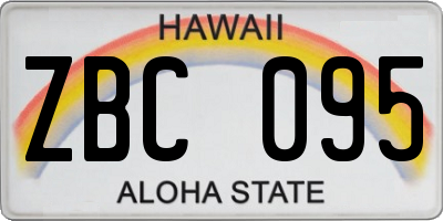 HI license plate ZBC095