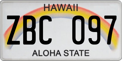 HI license plate ZBC097