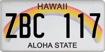 HI license plate ZBC117