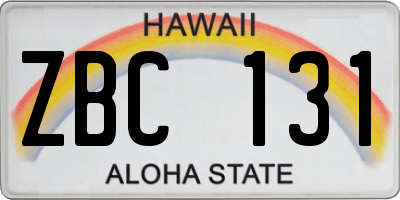HI license plate ZBC131