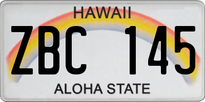 HI license plate ZBC145