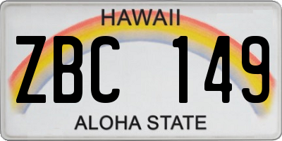 HI license plate ZBC149