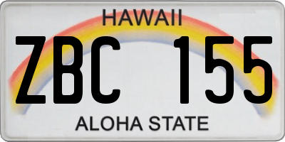 HI license plate ZBC155