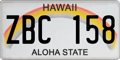 HI license plate ZBC158