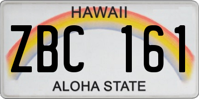 HI license plate ZBC161