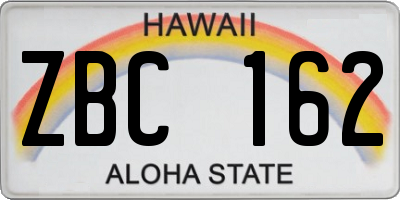 HI license plate ZBC162
