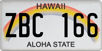 HI license plate ZBC166