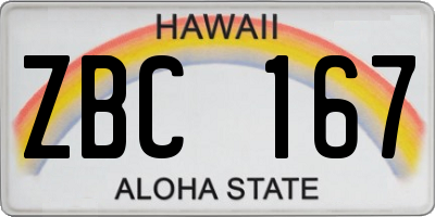 HI license plate ZBC167
