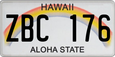HI license plate ZBC176