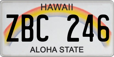 HI license plate ZBC246
