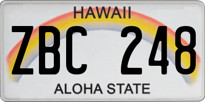 HI license plate ZBC248