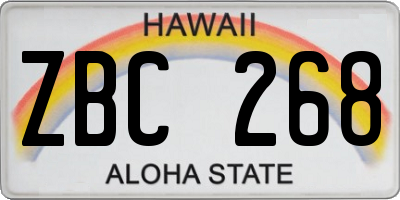 HI license plate ZBC268