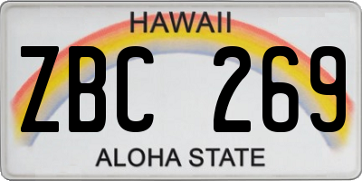 HI license plate ZBC269