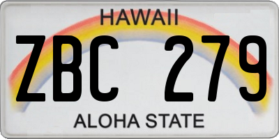 HI license plate ZBC279