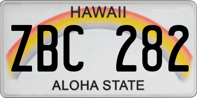 HI license plate ZBC282