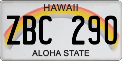 HI license plate ZBC290