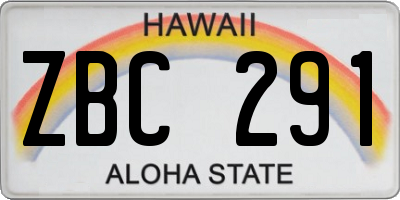 HI license plate ZBC291