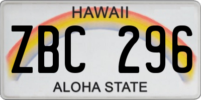 HI license plate ZBC296