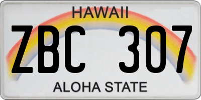 HI license plate ZBC307