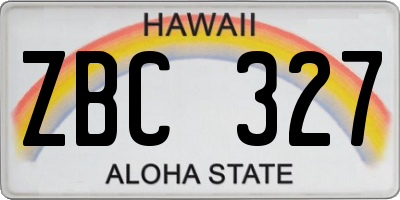 HI license plate ZBC327