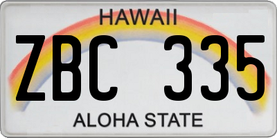 HI license plate ZBC335